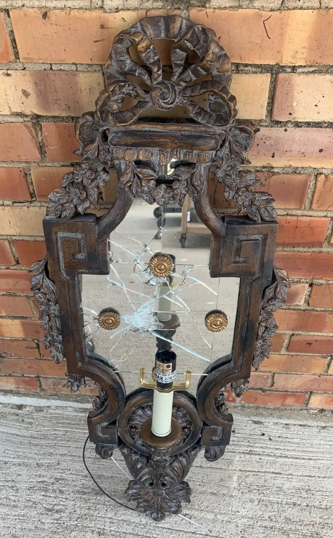 As Found Large Resin Louis Xvi Sconce 1