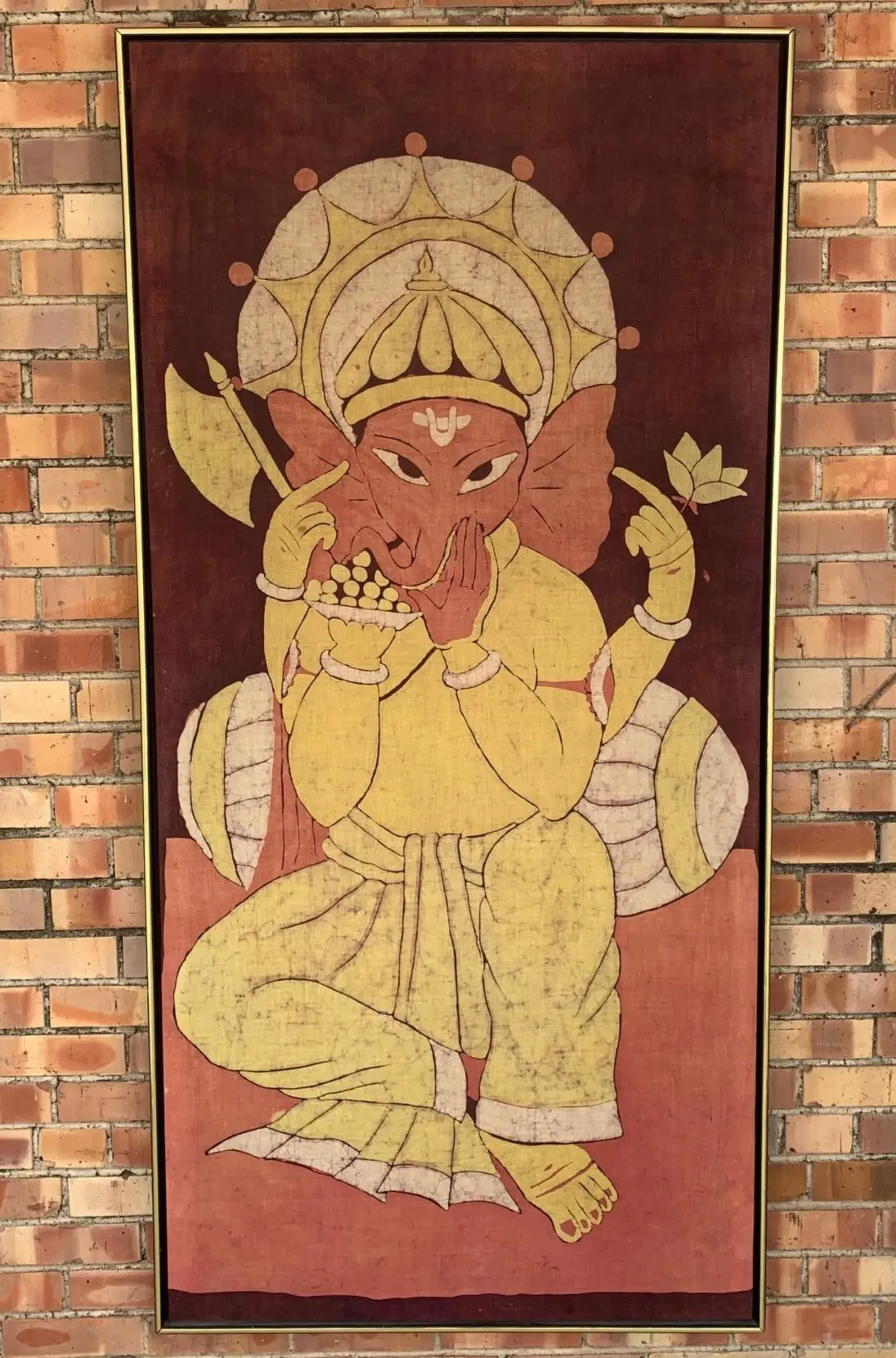 Large Vertical Batik Ganesha Painting 1