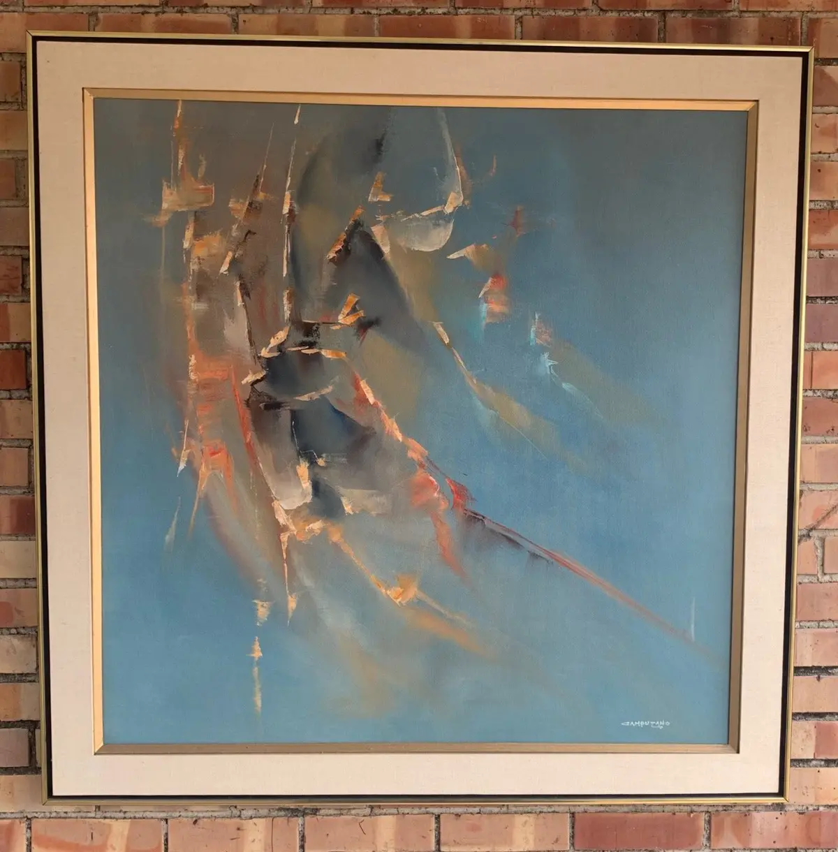 Modern Abstract Oil By Jose Luis Compuzano (1918-1979) 1