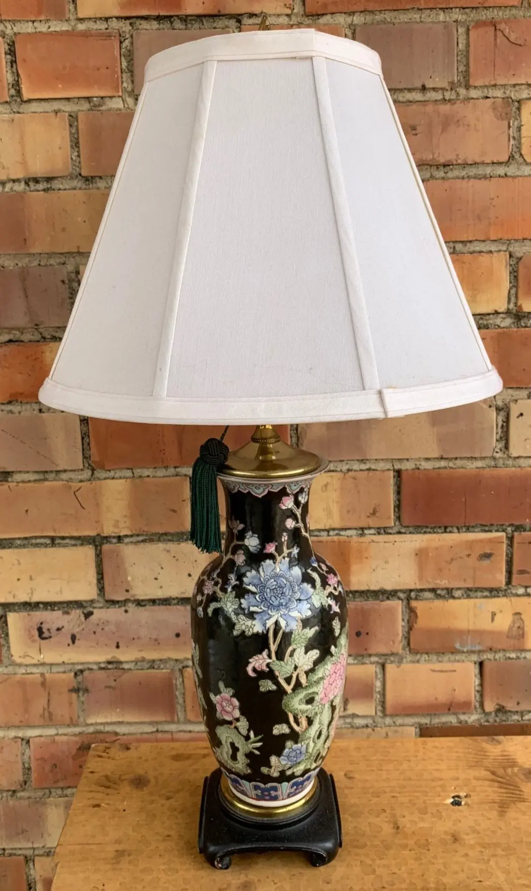 Chinese Enameled Vase Turned Lamp 1