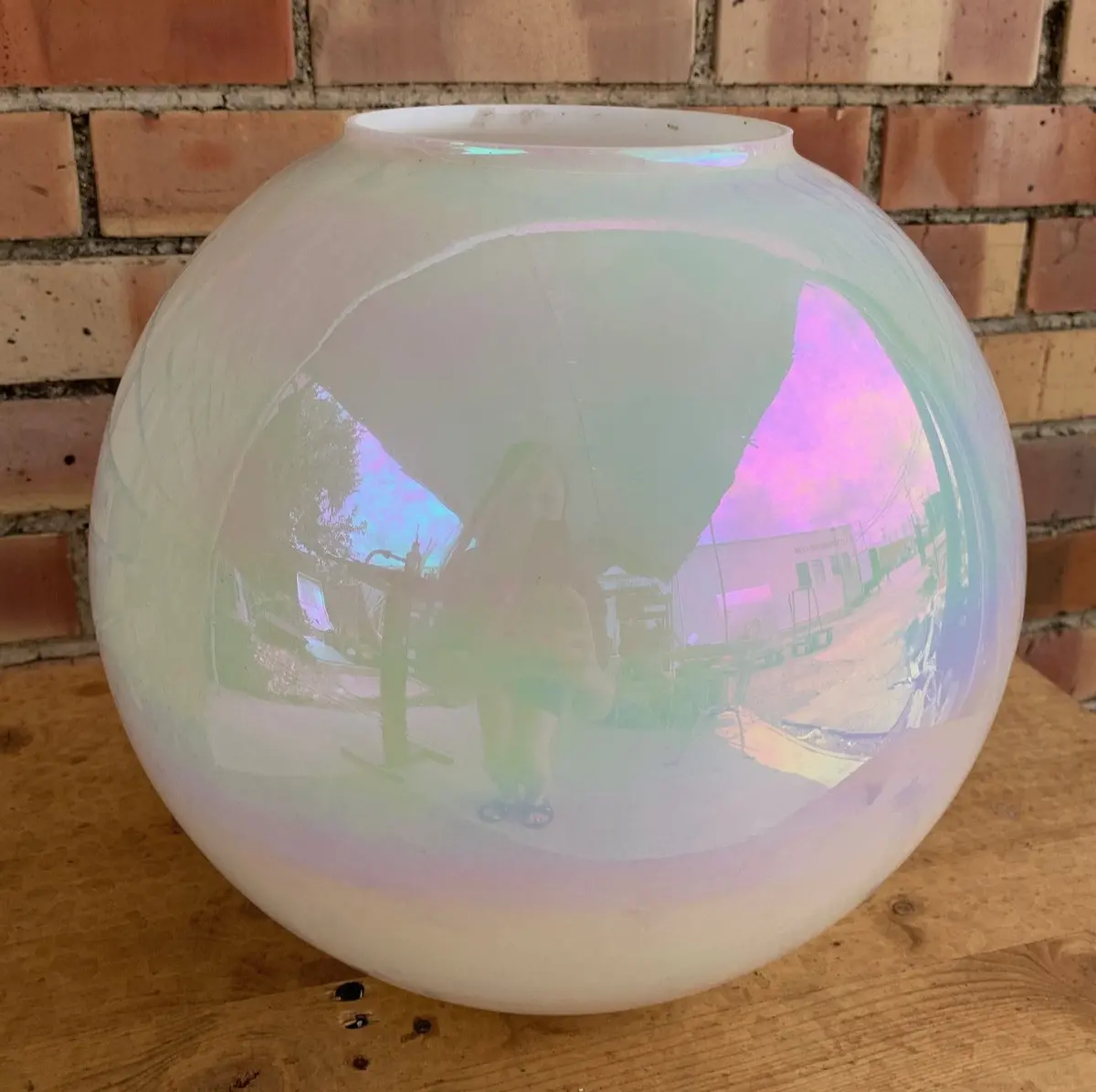 Large Luster Glass Round Vase 1