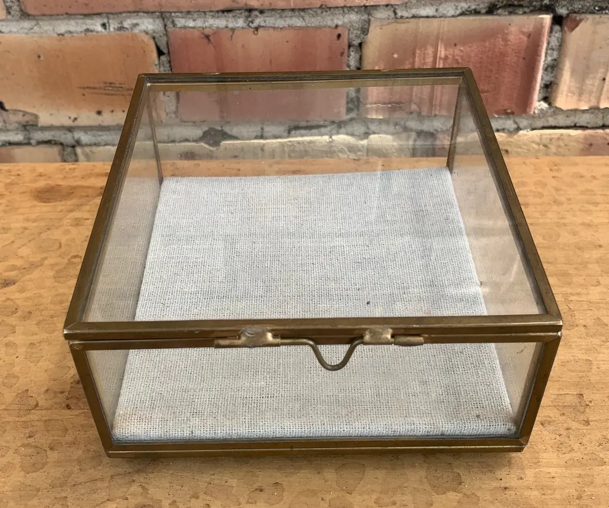 Brass Trimmed Glass Box 1