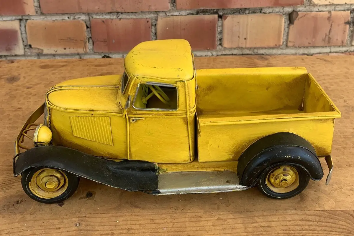 Reproduction Yellow Metal Pick-Up Truck 1