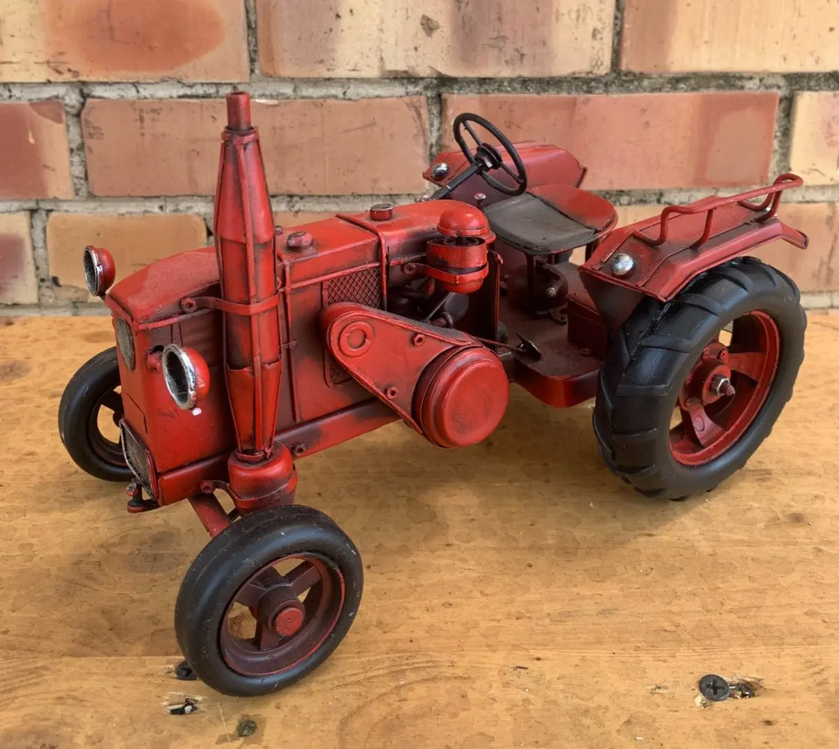 Reproduction Red Metal Tractor 1