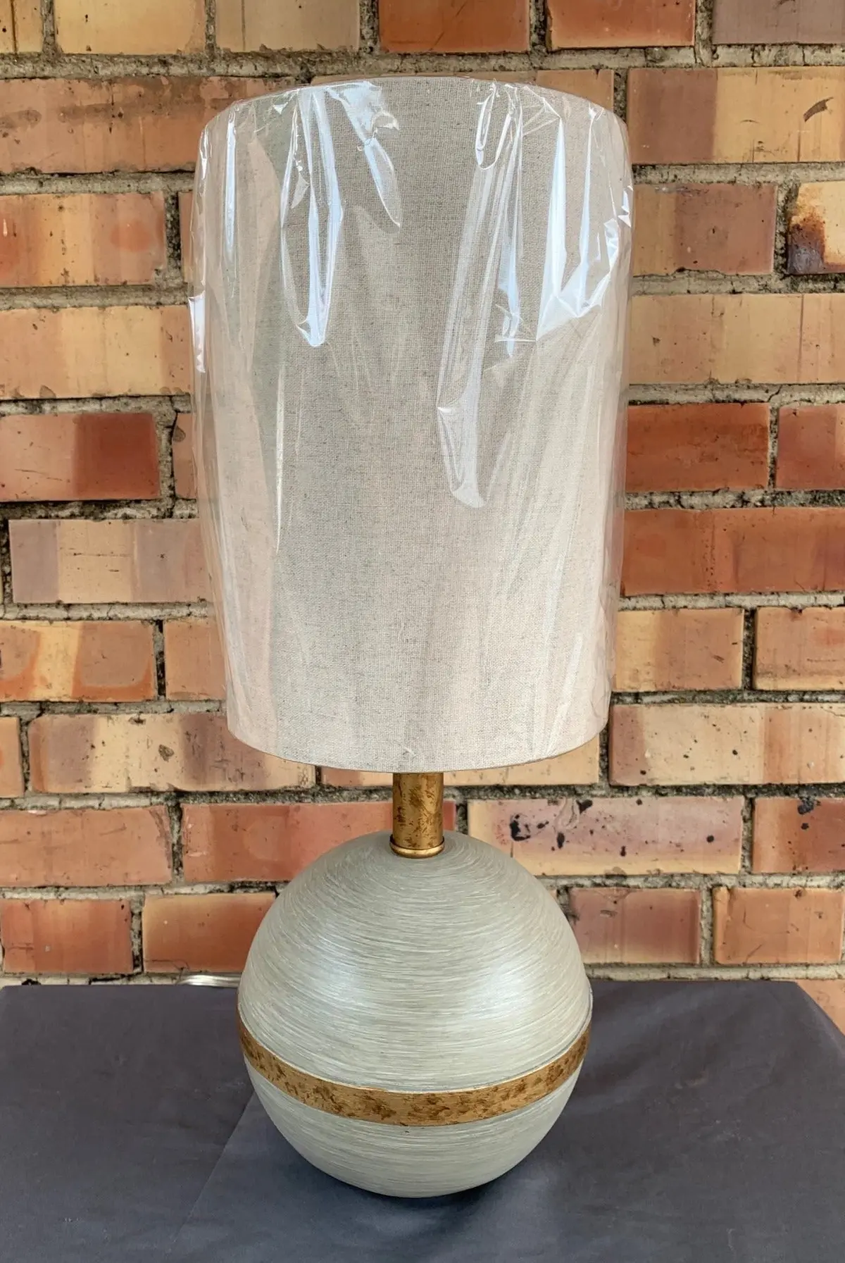 Small Orb Shaped Lamp With Cylinder Shade - Not Old 1