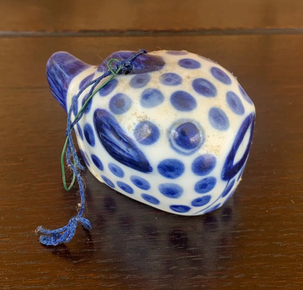 As Is Blue And White Fish Ornament 1
