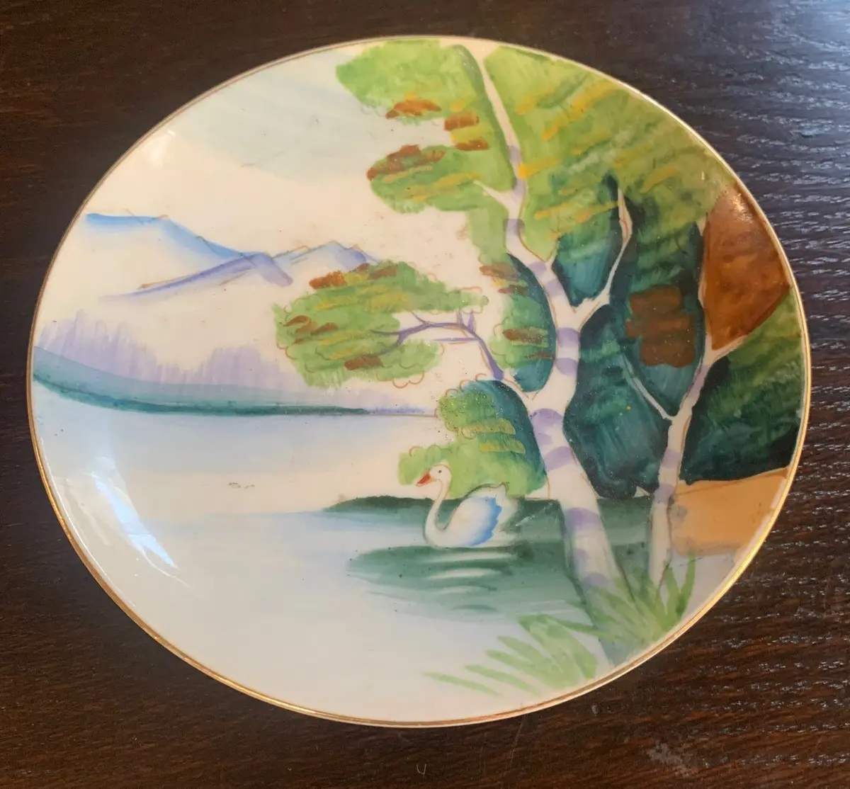 "Made In Occupied Japan" 5.5" Plate With Lake And Mountains 1
