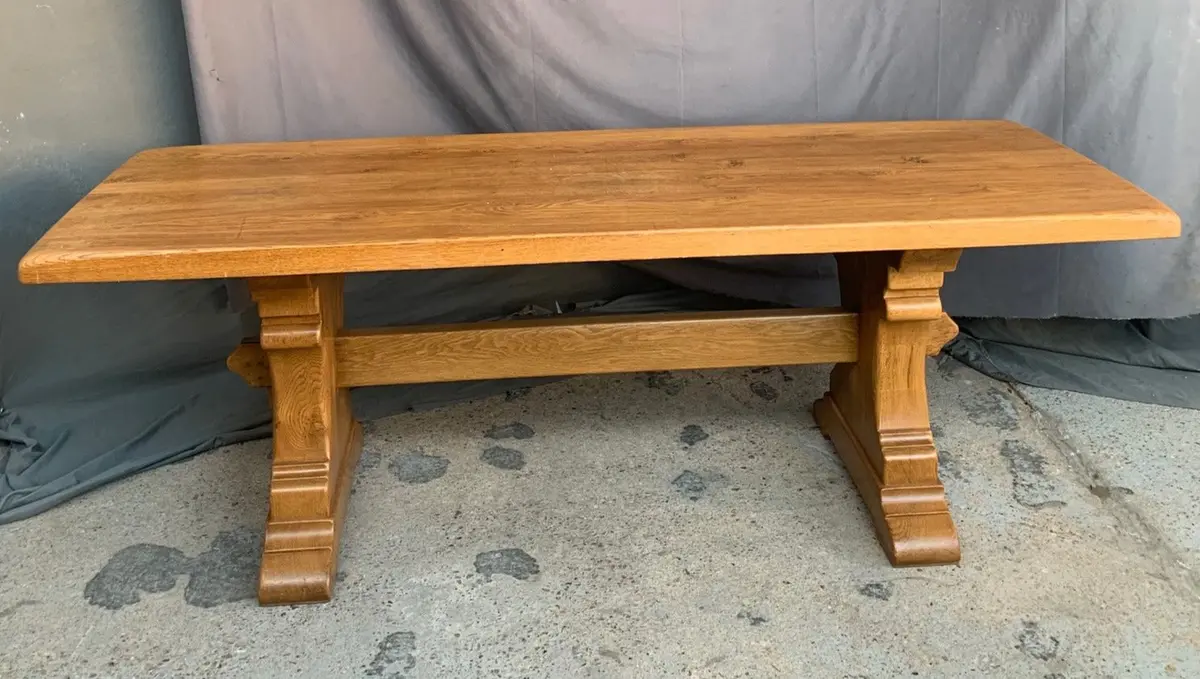 Light Oak Rustic Trestle Table 1