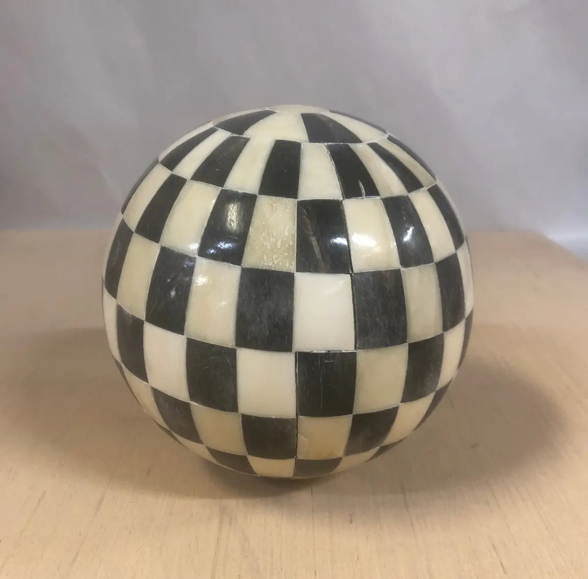 Ornamental Sphere, Black & White Checkerboard Pattern 1