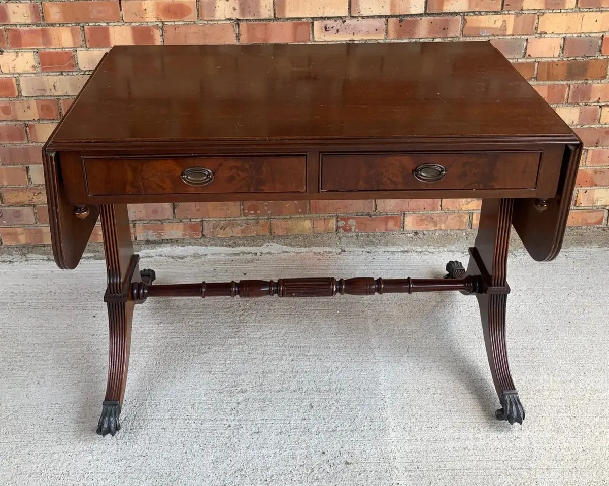 Drop Leaf Regency Style  Console With Drawers 1