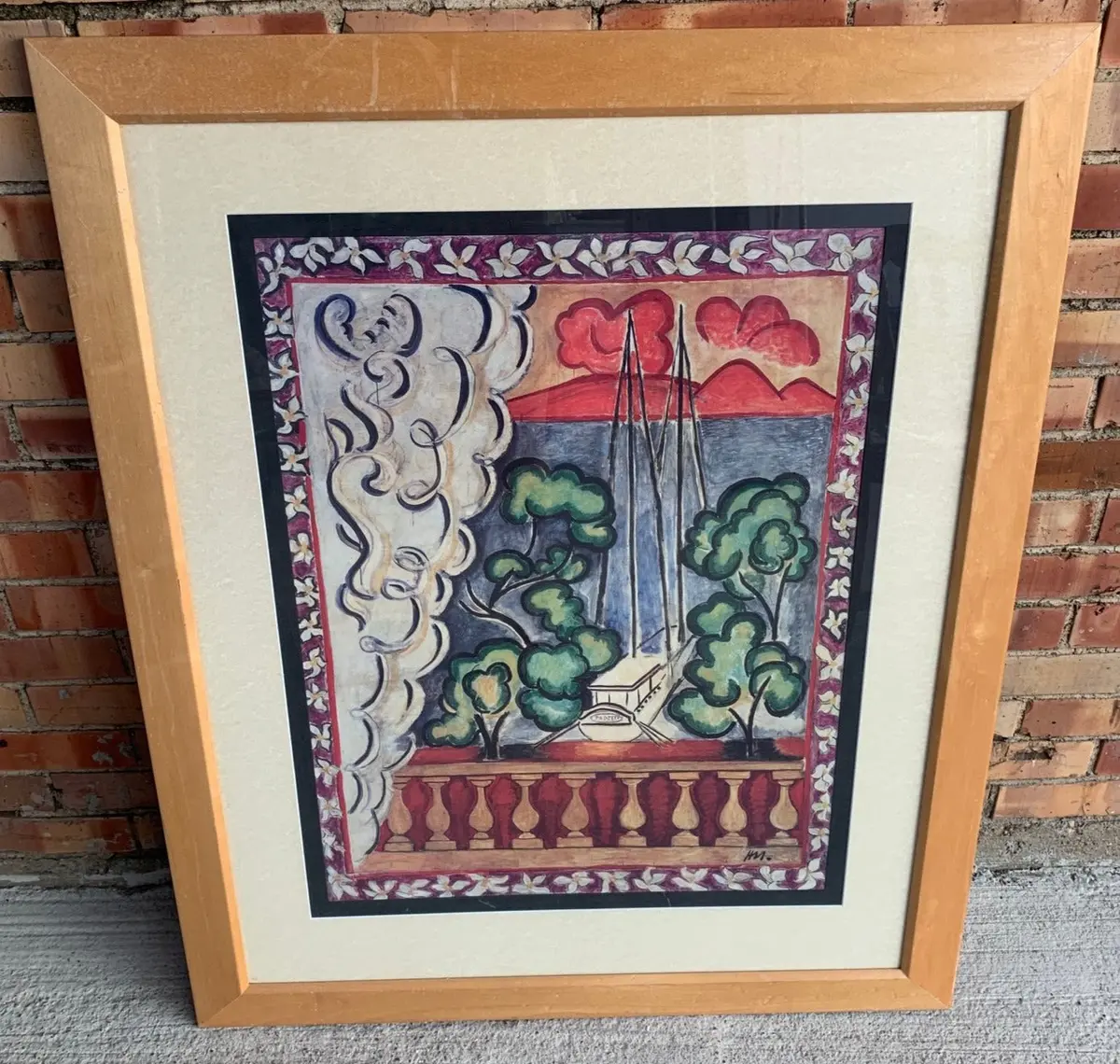 Large Abstract Ship Print 1