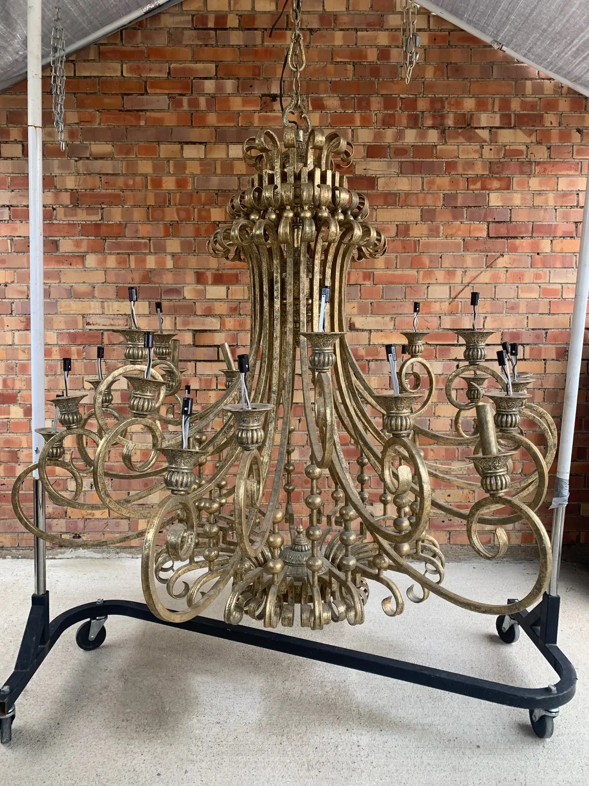 Giant Gold Iron Chandelier 1