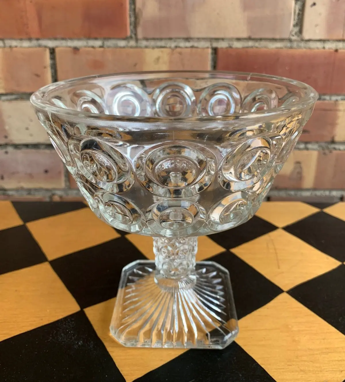 Glass Compote With Dots 1