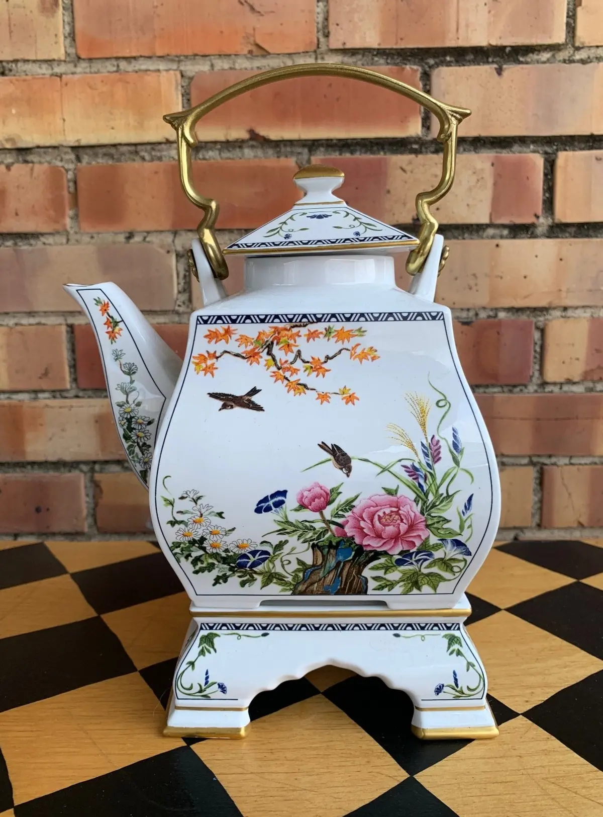 Painted Asian Porcelain Teapot-Not Old 1