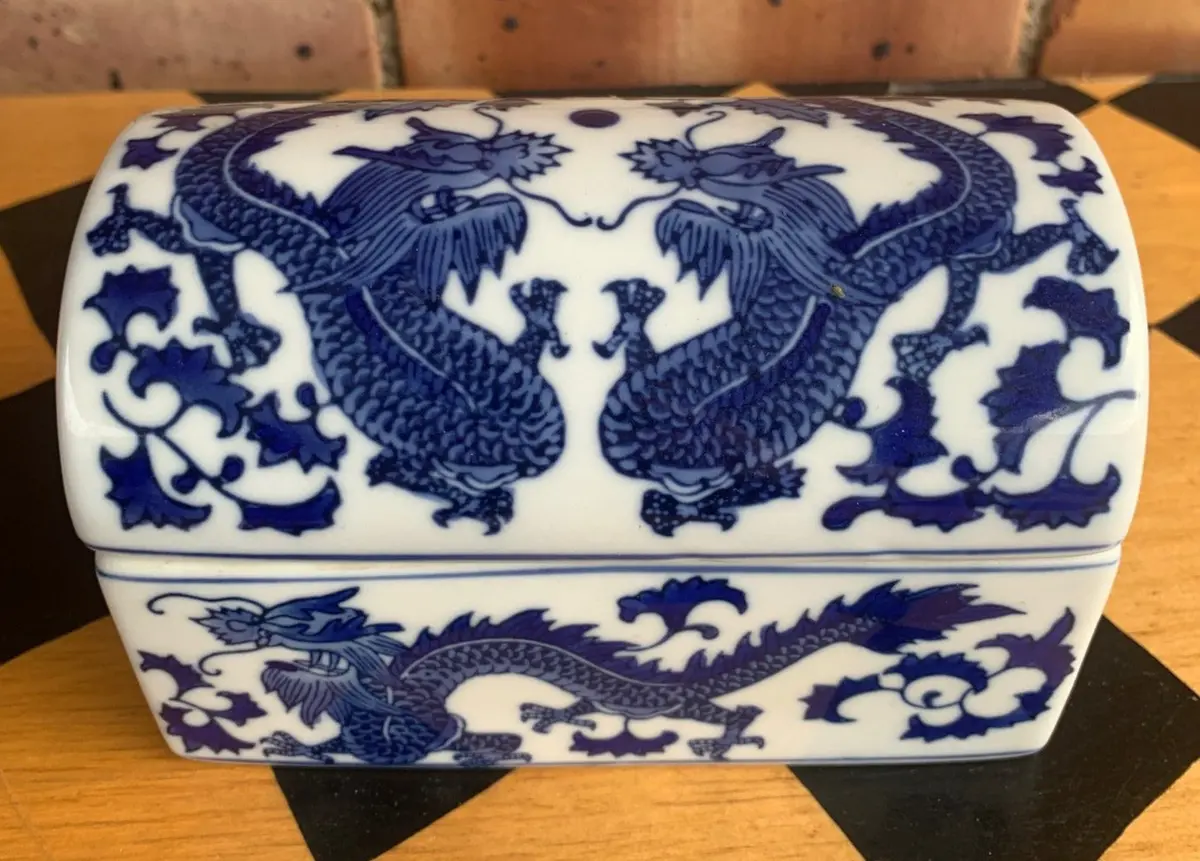 Cobalt Blue And White Dragon Box 1