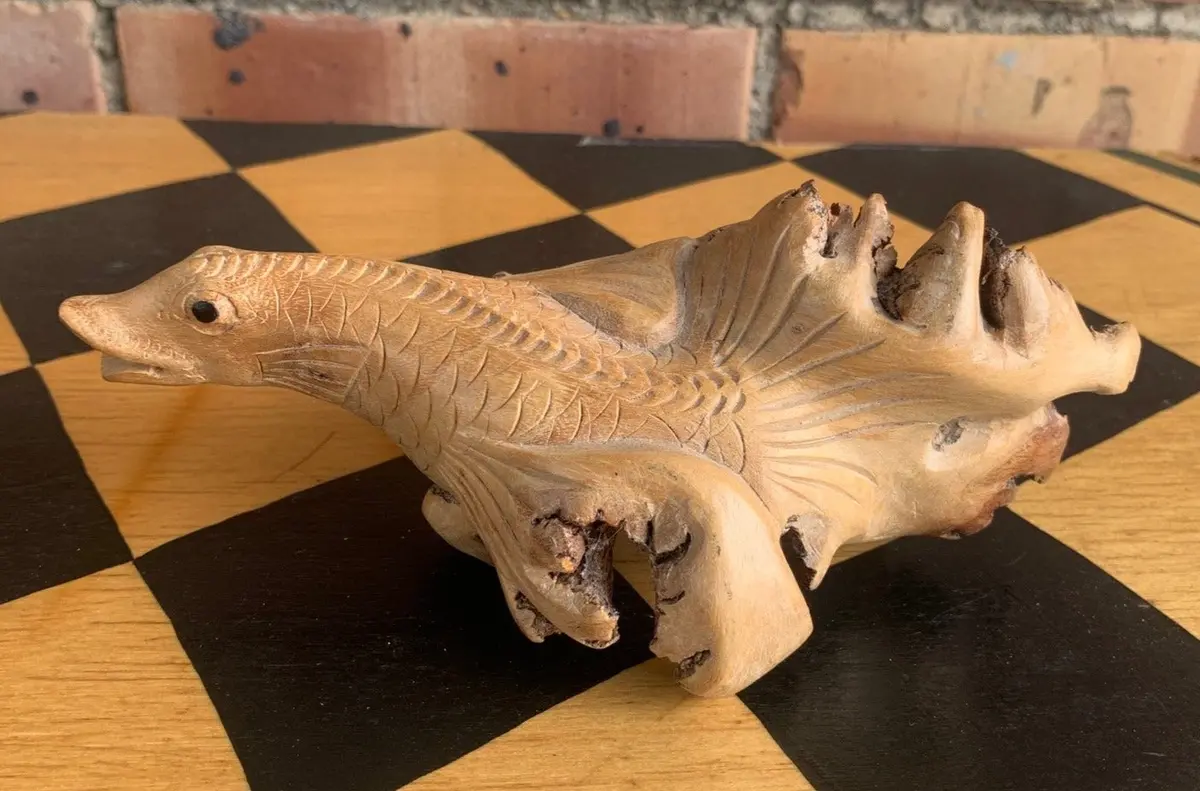 Hand Carved China Beach Wood Fish 1