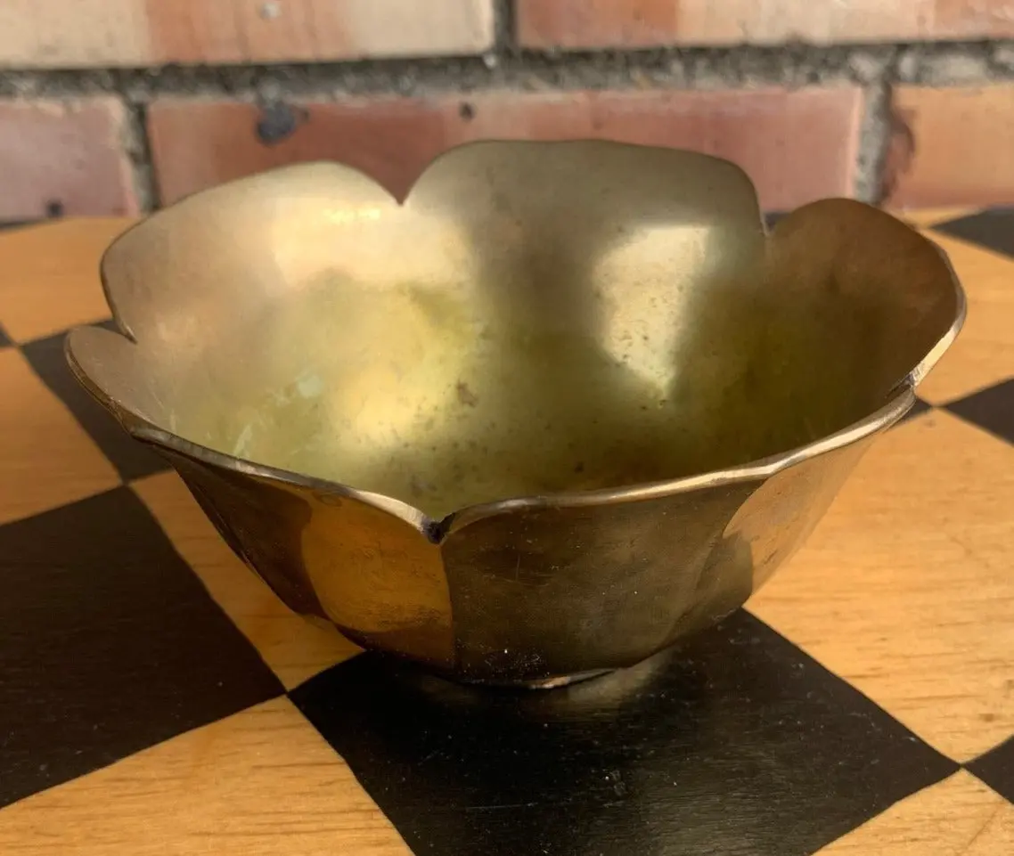 Small Flower Shaped Brass Bowl 1