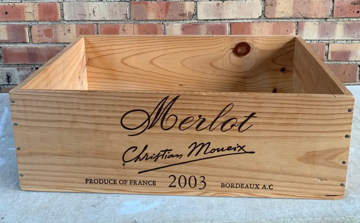 Large Wood Wine Box With No Lid 1