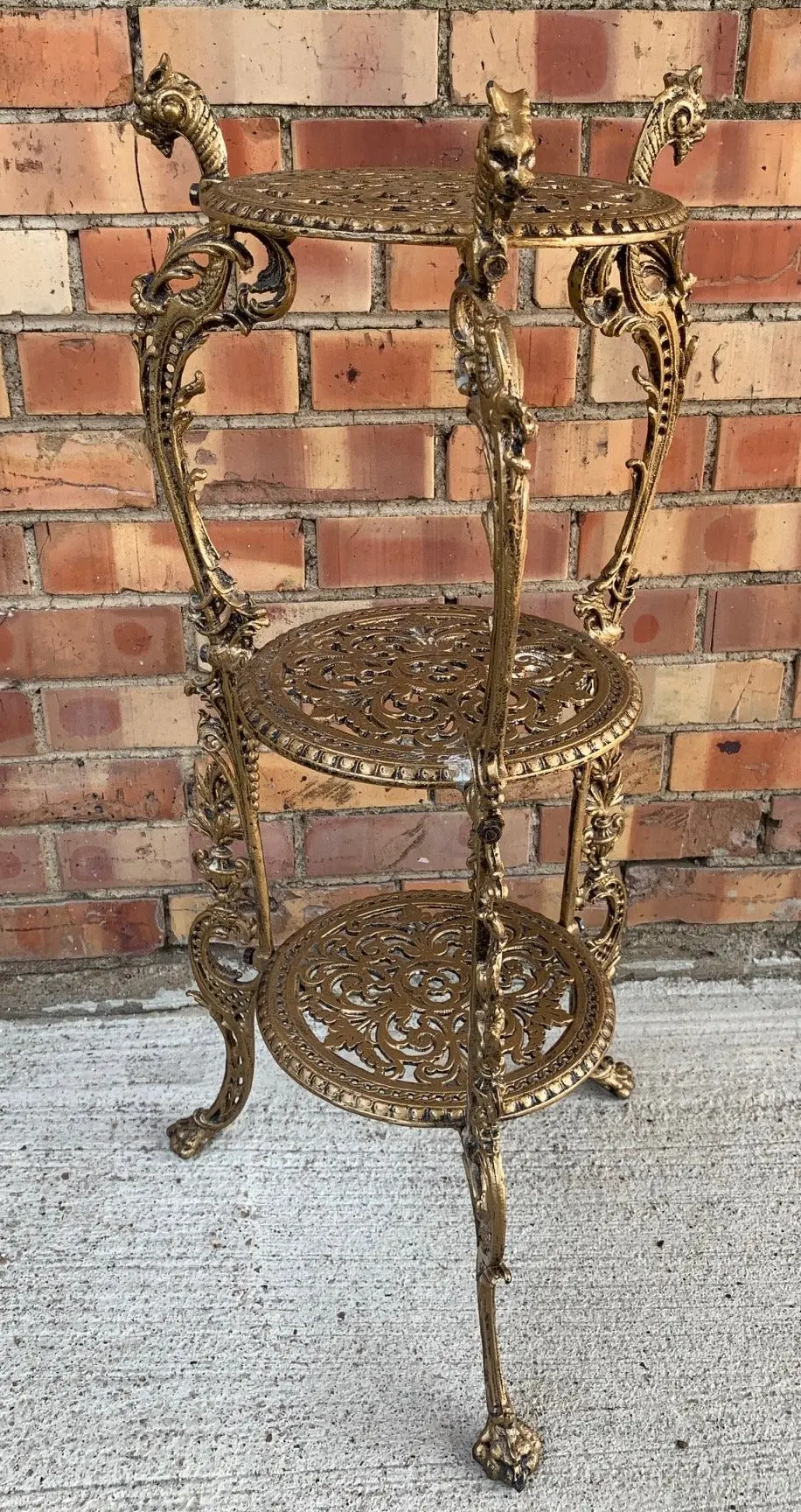 Heavy Gilt Metal 3 Tier Stand 1