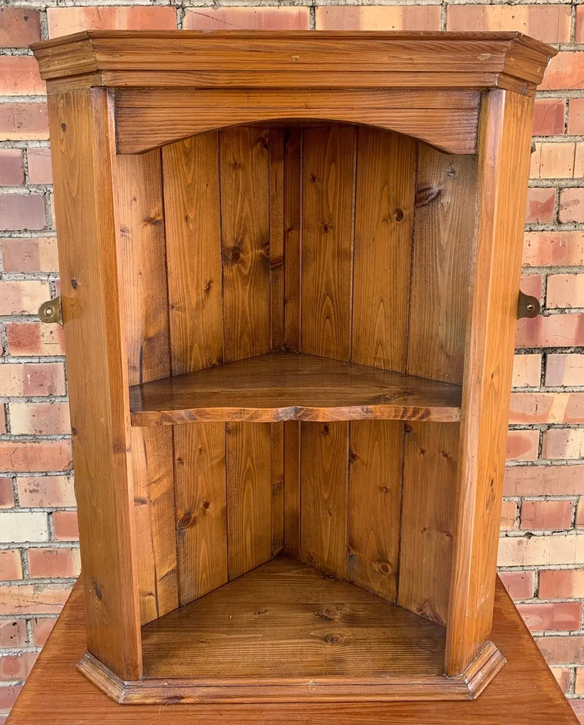 Rustic Wall Hanging Corner Cabinet 1