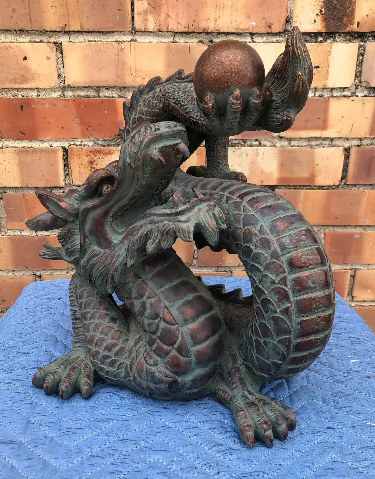 Resin Chinese Dragon With Orb 1