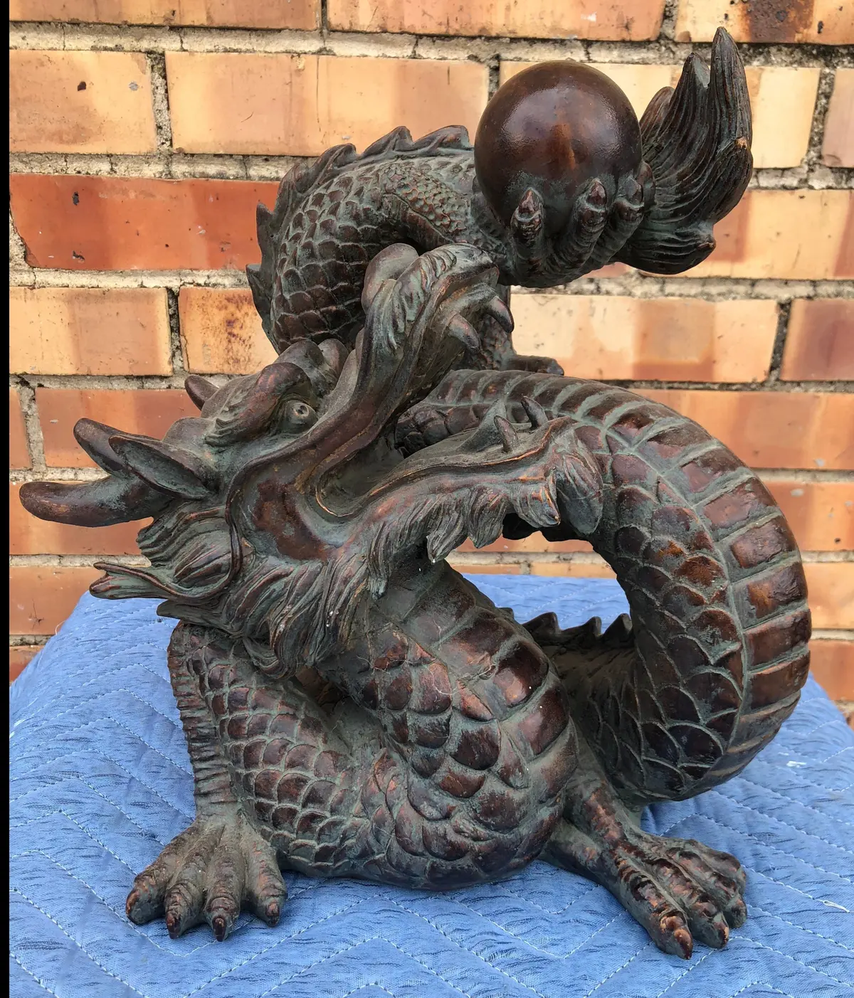 Resin Chinese Dragon With Orb 1