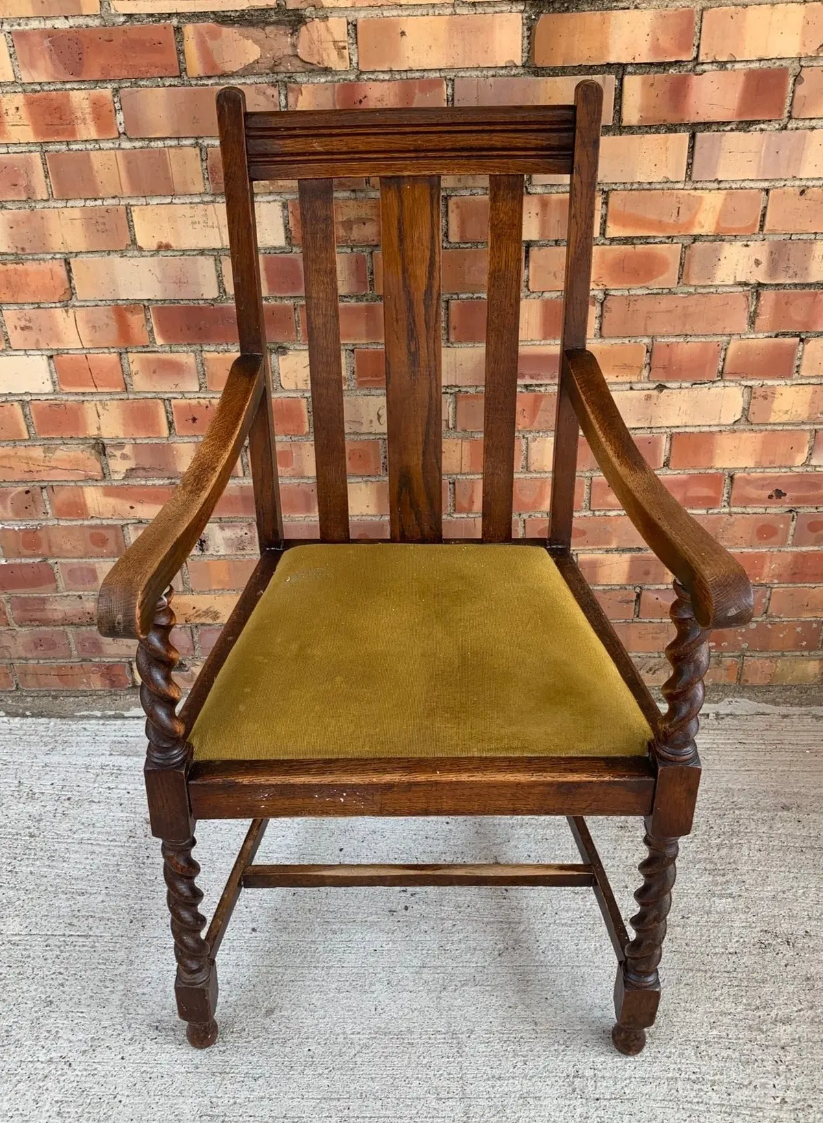 Barley Twist Arm Chair With Upholstered Seat 1