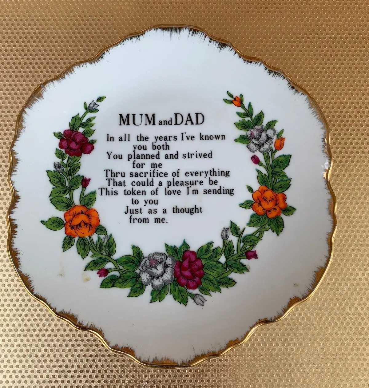 Mum And Dad Souvenier Plate 1