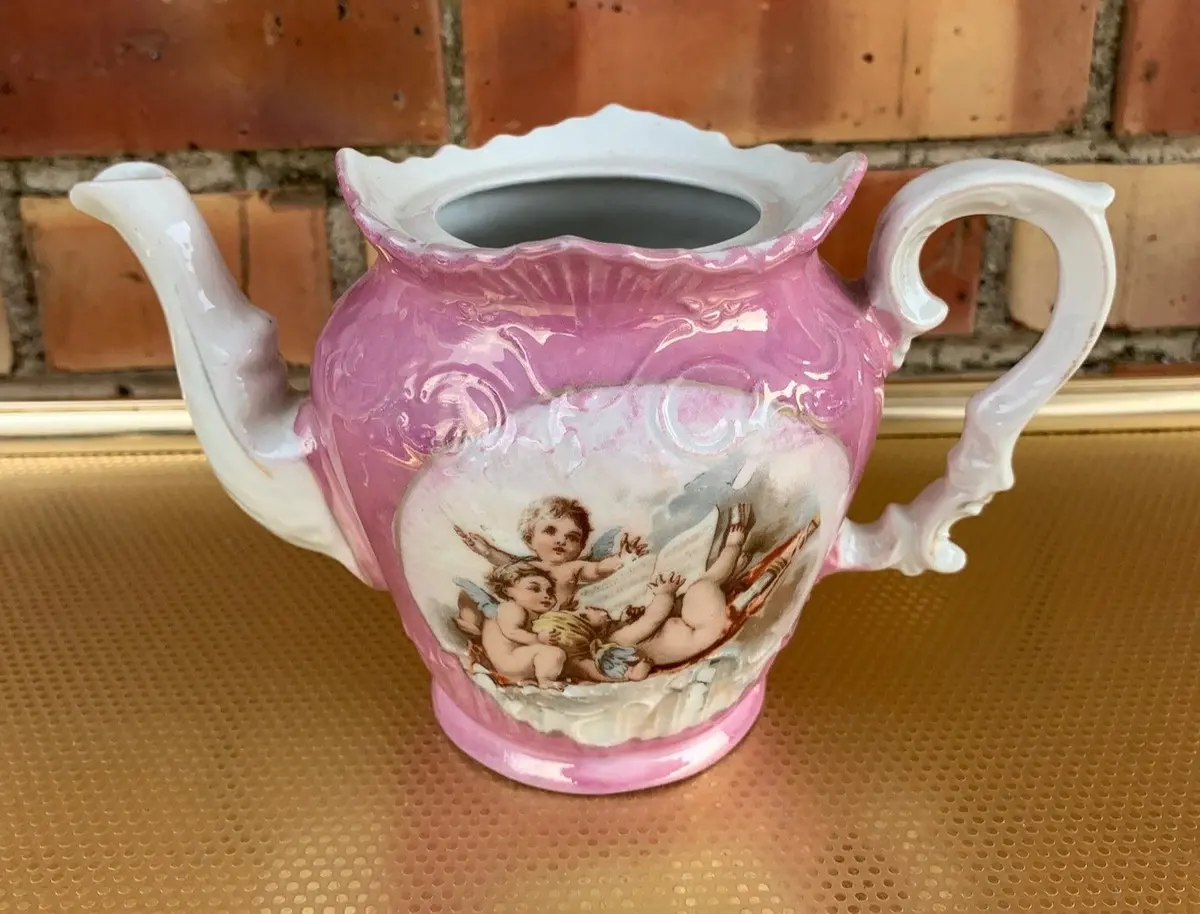 Pink And White Pitcher No Lid 1