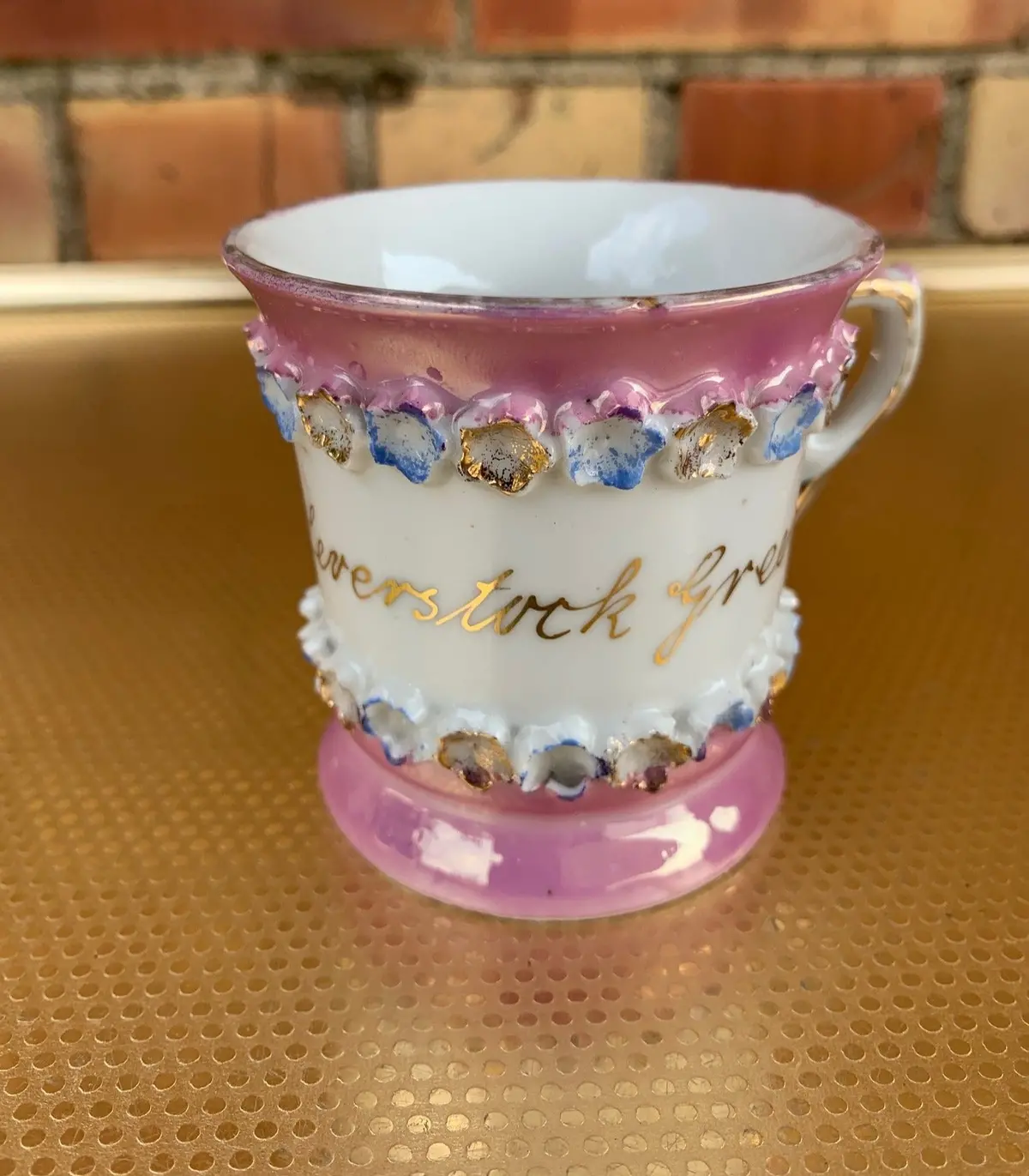 Small Pink And White Souvenier Cup 1
