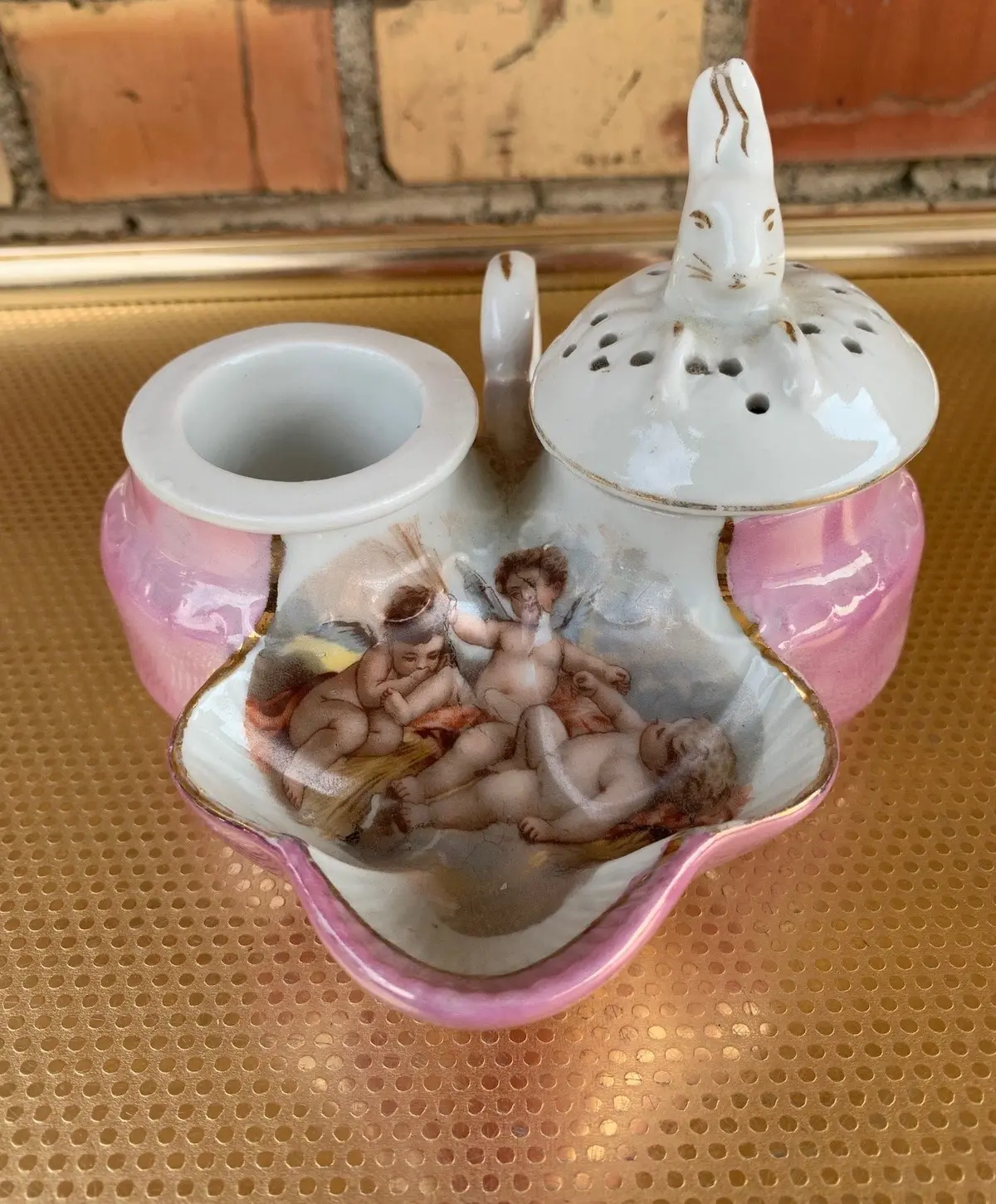 Small Pink And White Dresser Set 1