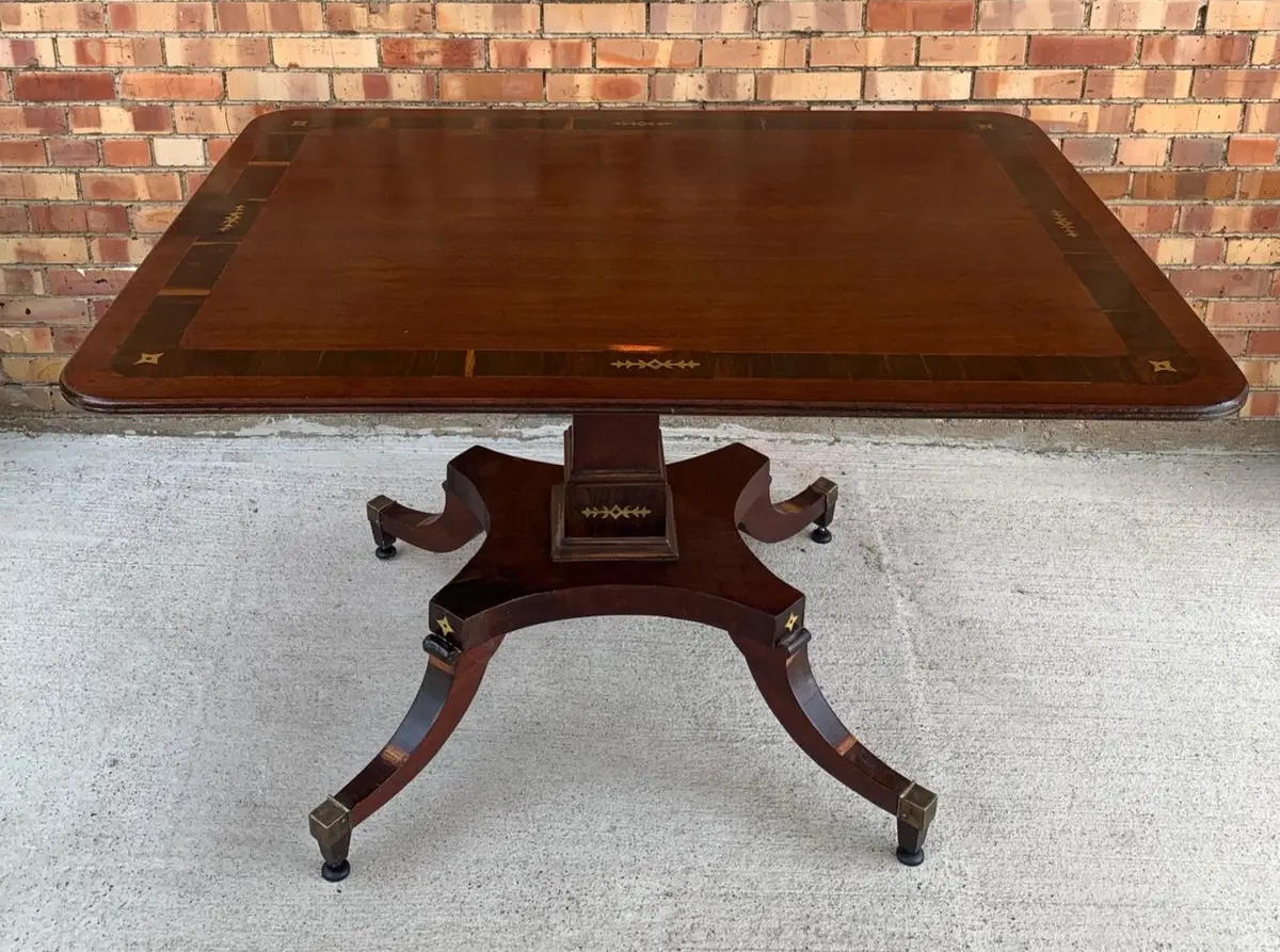 19Th Century Inlaid Flip Top Game Table 1