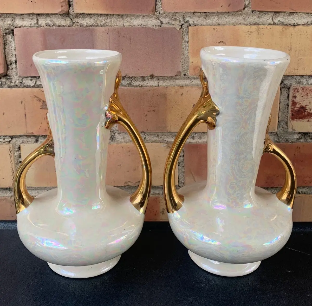 Pair Of Lusterware Vases 1