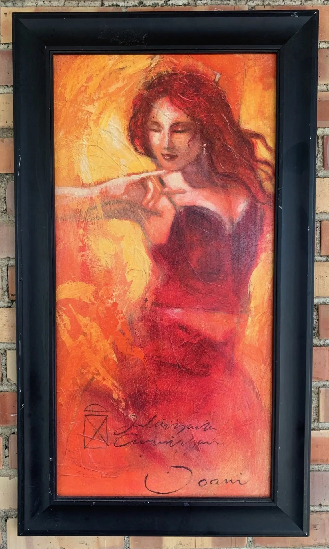 Small Black Framed Vertical Lady Print 1