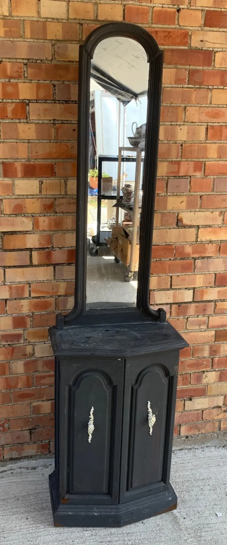 Vintage 1970'S Grey Mirrored Cabinet 1