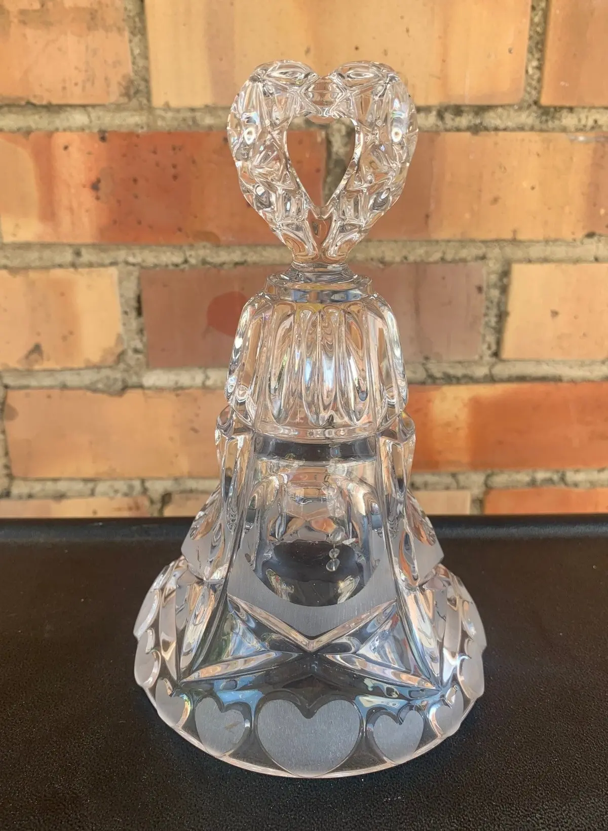 Crystal Large Bell With Hearts 1