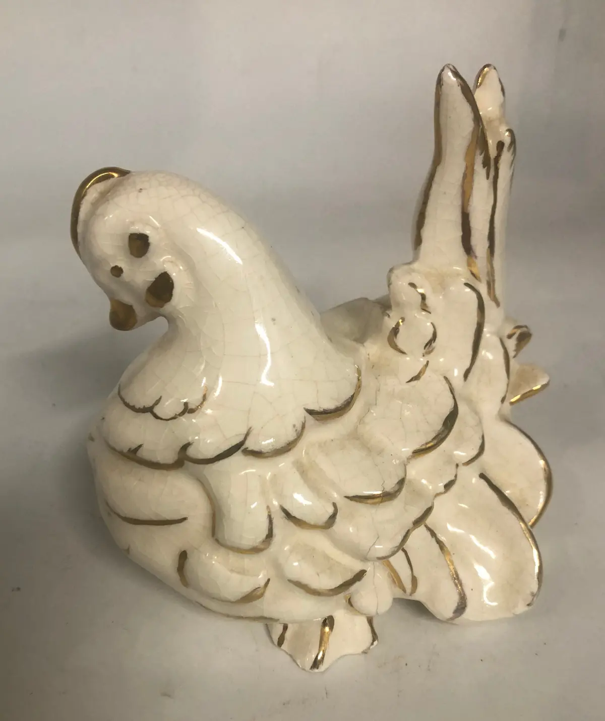 Porcelain Bird White With Gold 1