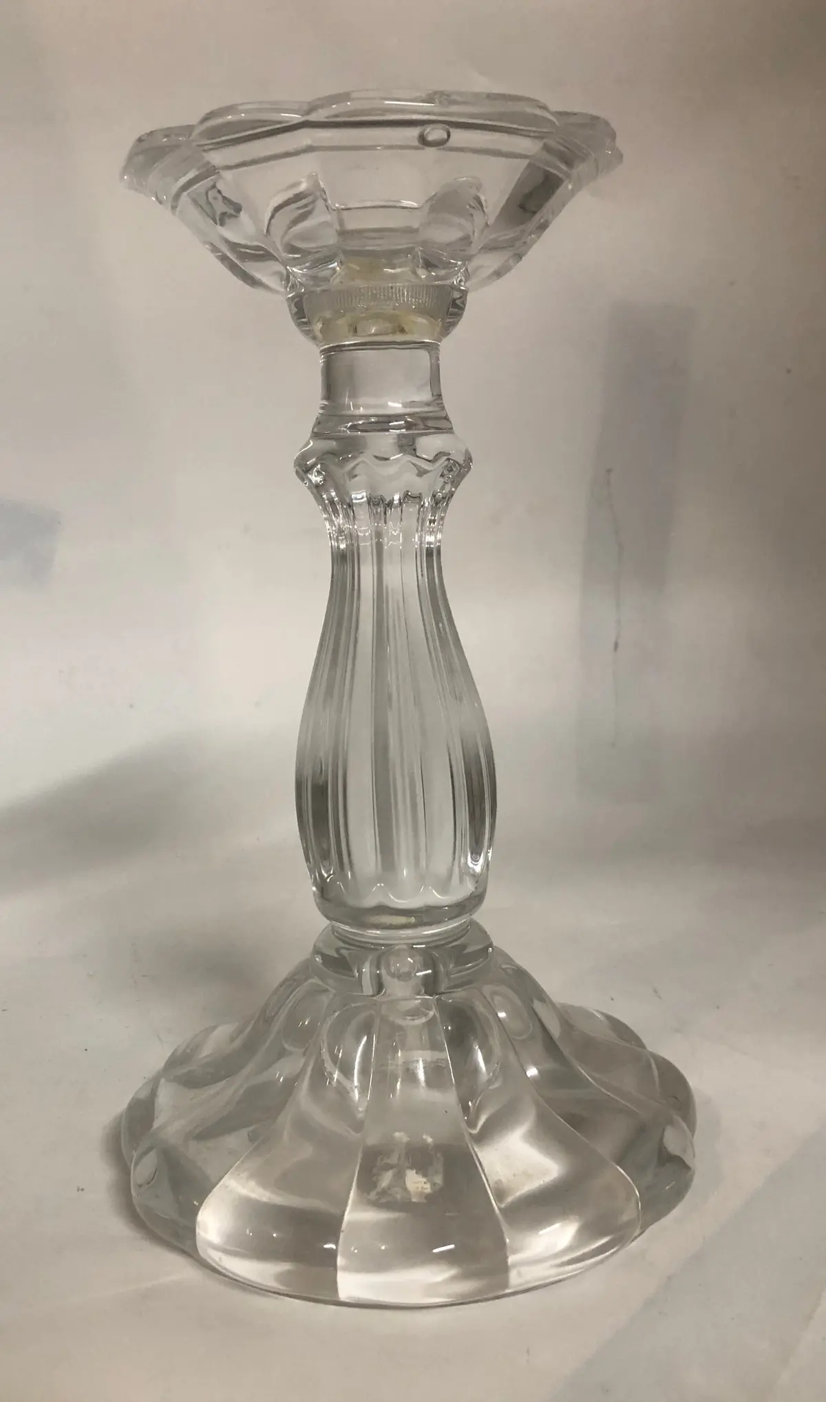 Clear Glass Large Candlestick 1
