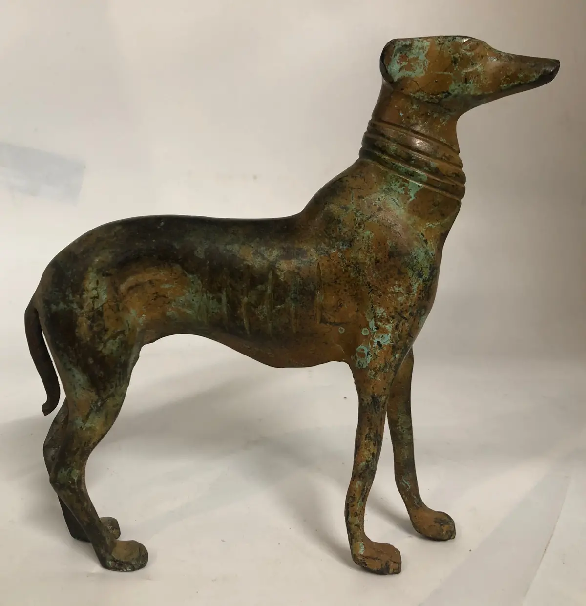 Brass Statue Of Standing Greyhound 1