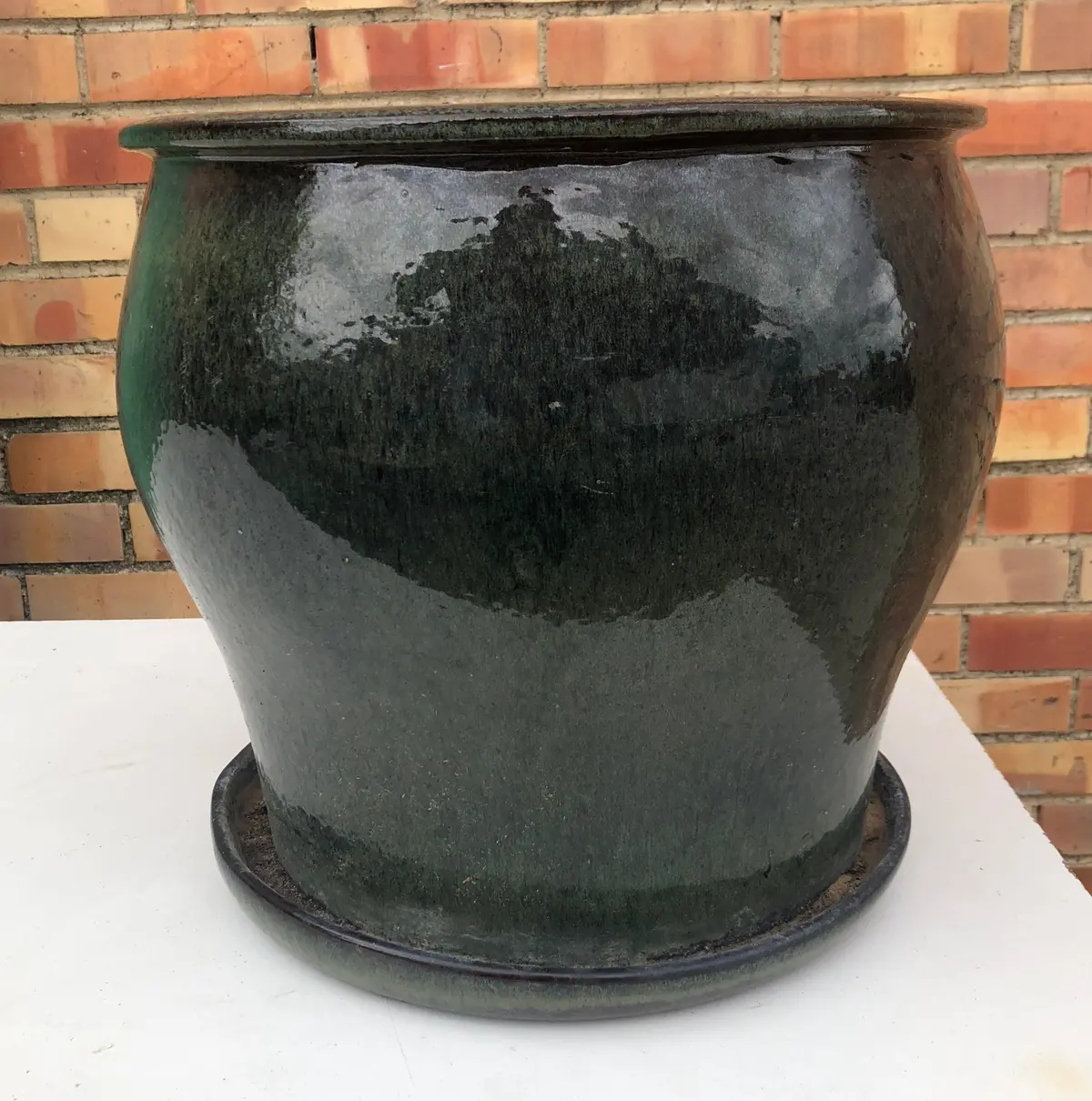 Large Green Pottery Planter 1