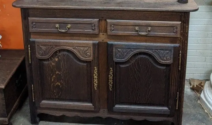 Rustic Louis Xv Dark Oak Server Base Only 1