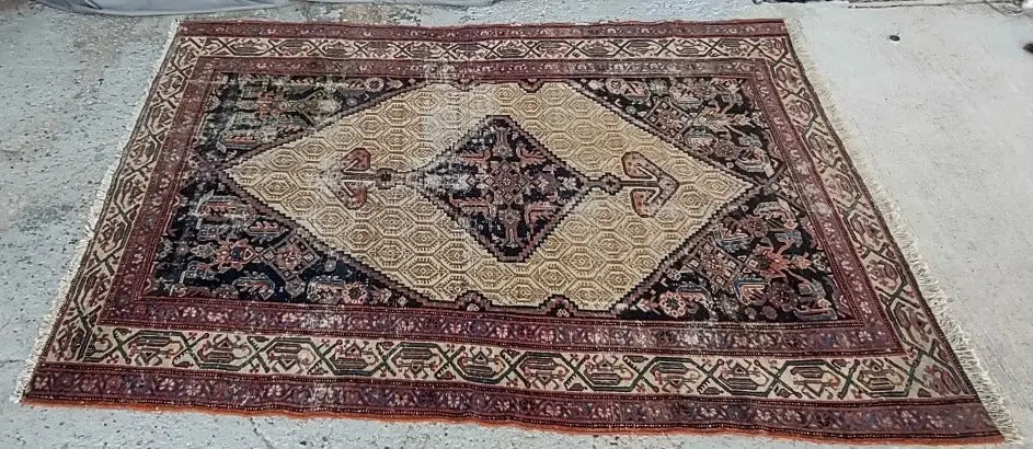 Blue, Red And Cream Persian Rug 1