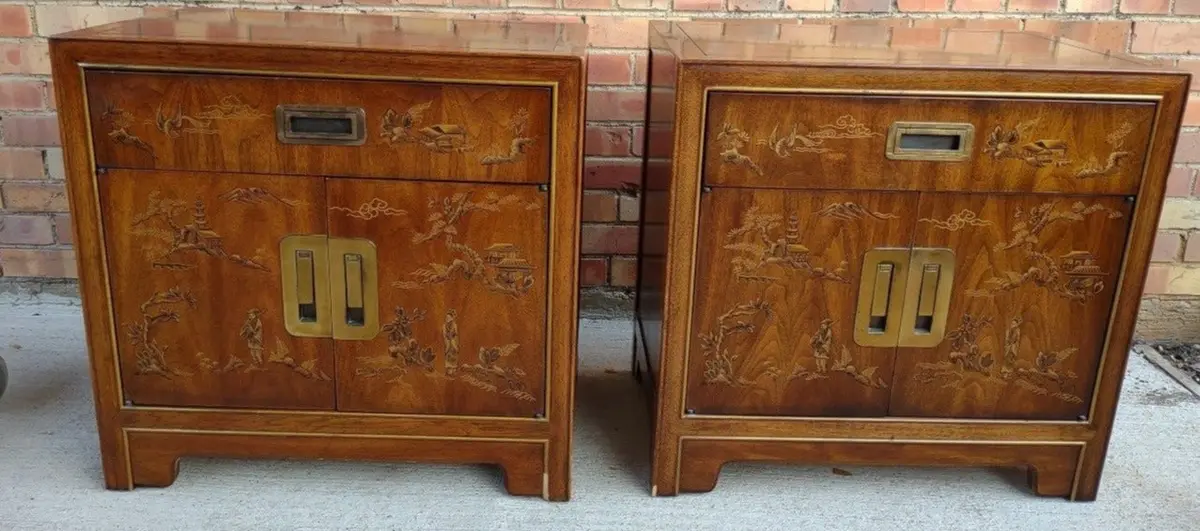 Pair Of Low Asian Cabinets 1