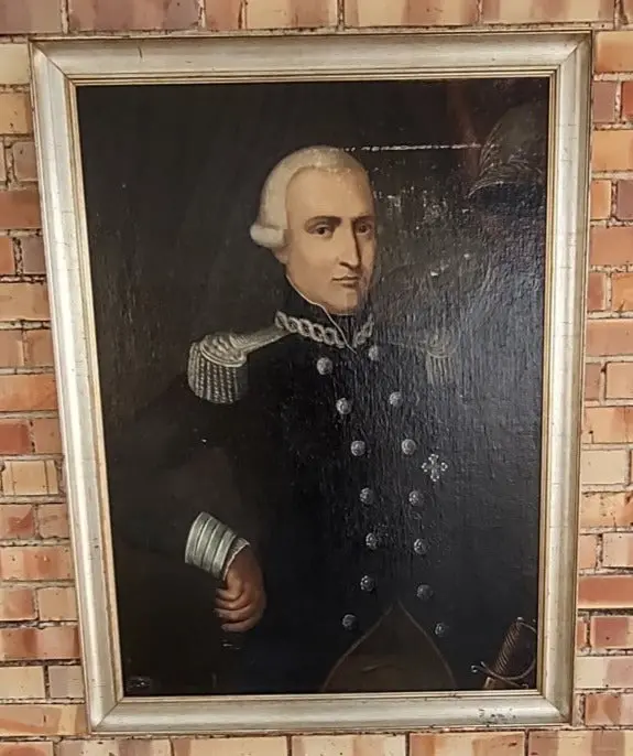 Antique Oil Painting Of English Naval Officer 1