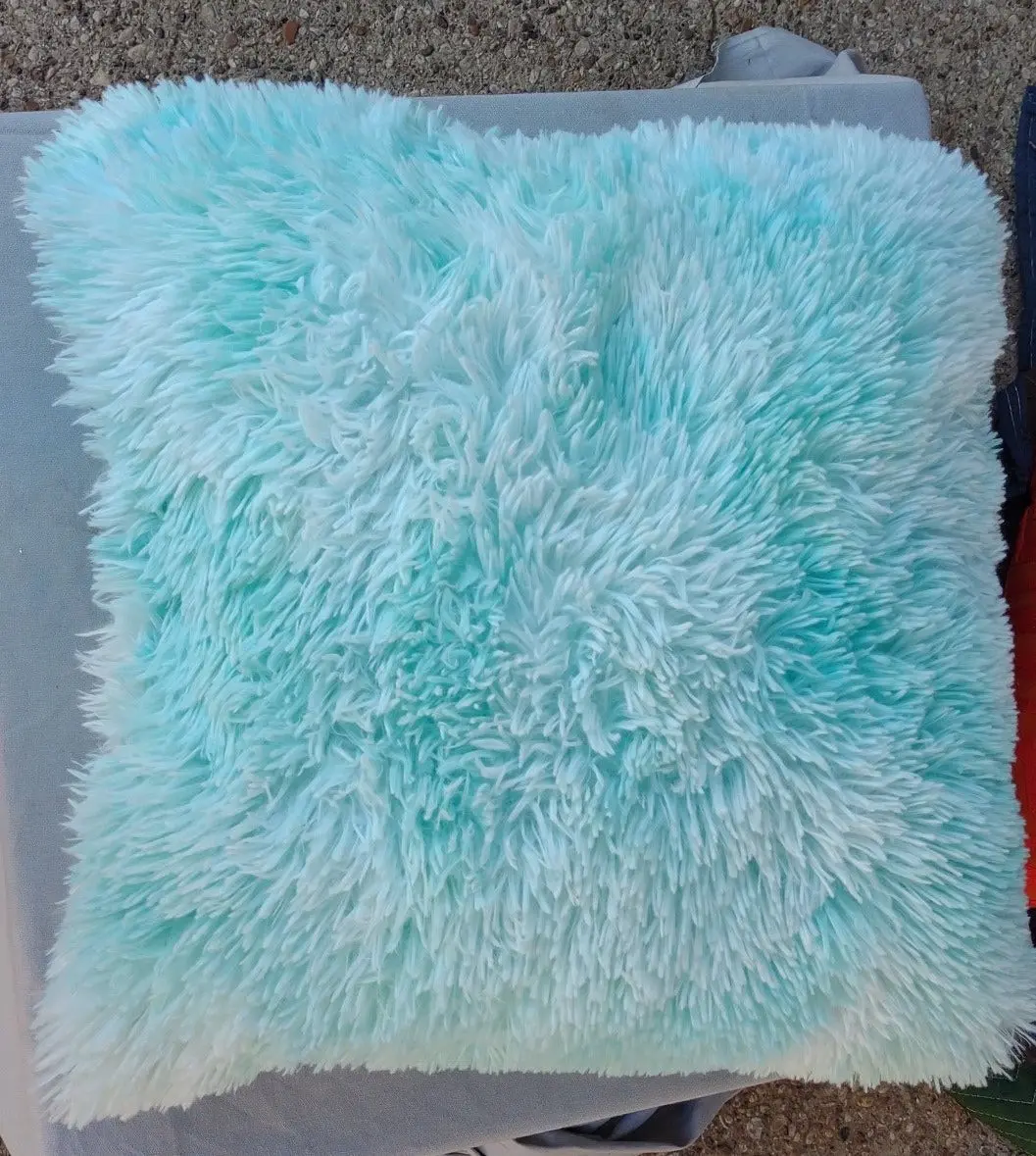 Fluffy Blue Pllow 1