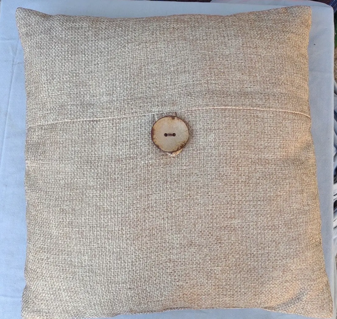 Beige Pillow With Button 1