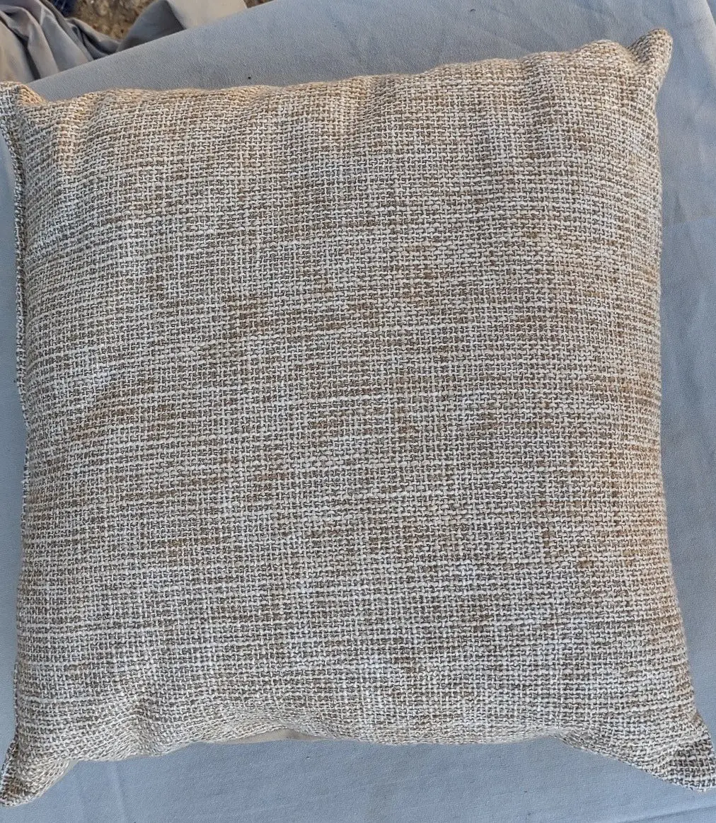 Small Brown Woven  Look Pillow 1