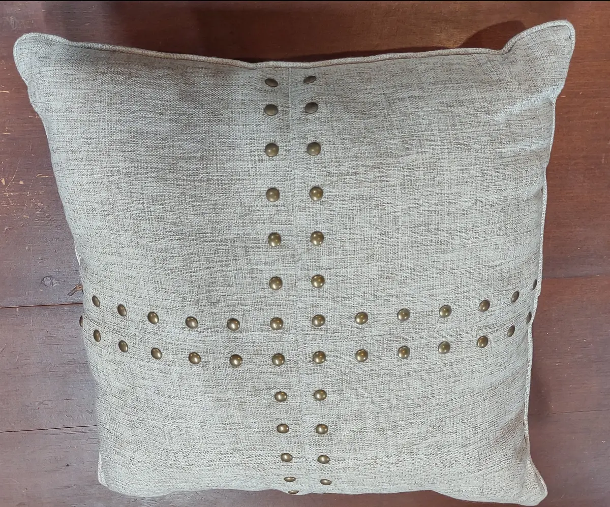 Pillow With Brass Buttons 1