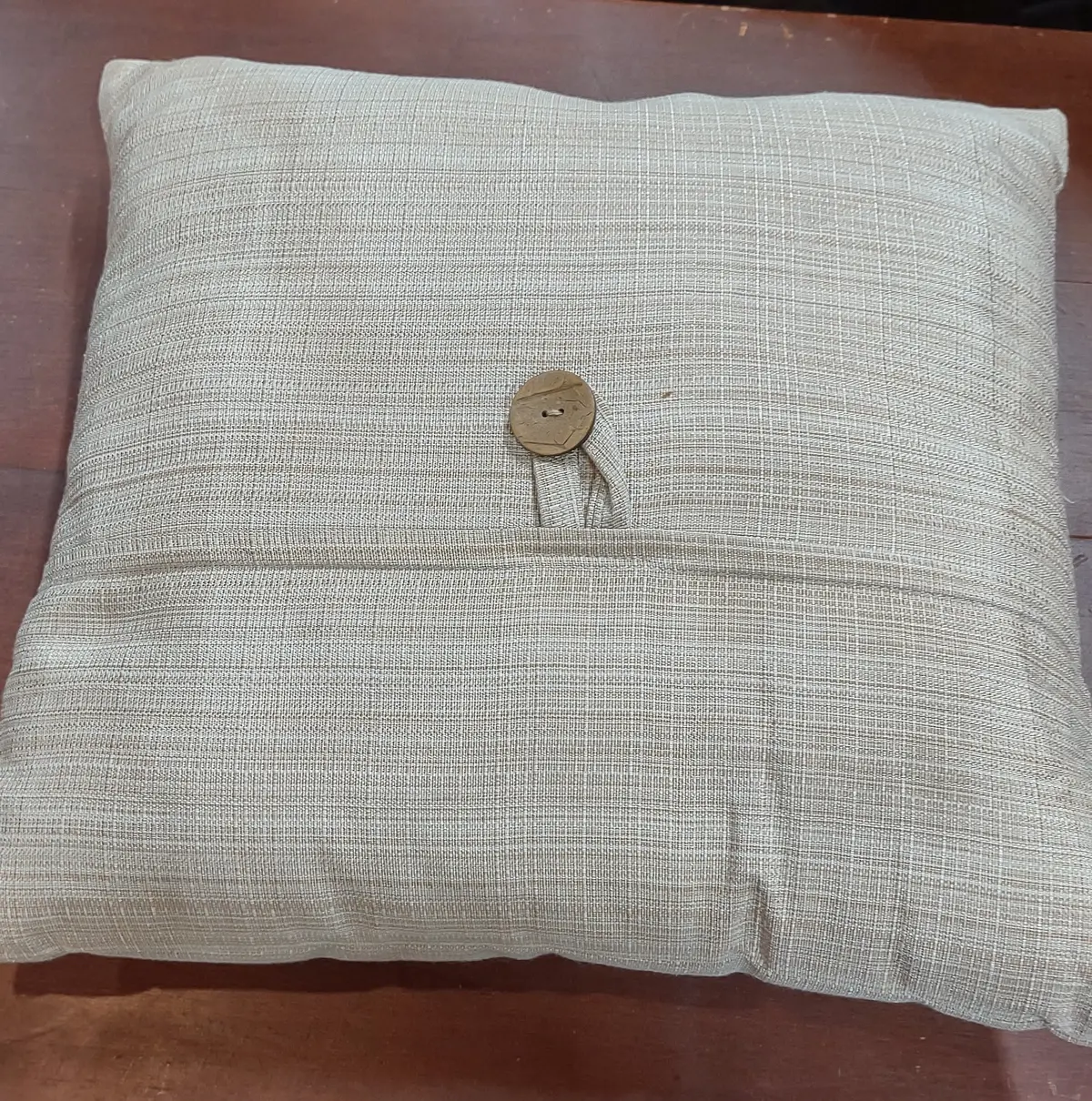 Light Brown Pillow With Button 1