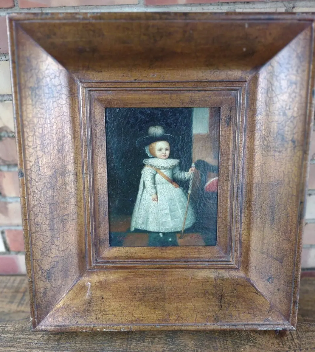 Framed Oil Painting Of Victorian Child 1